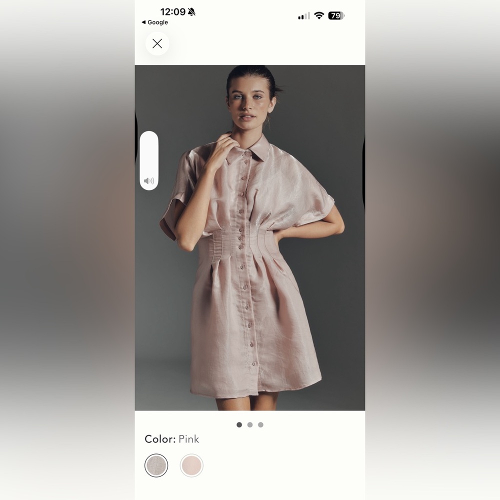 Anthropologie Tobie dress pink organza
